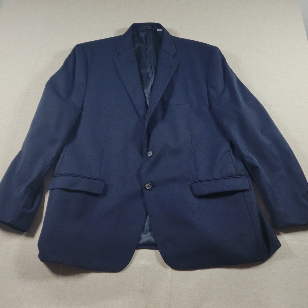 Lauren Ralph Lauren Mens 50R Navy Blue Blazer 100 Wool Two Button Sport Coat